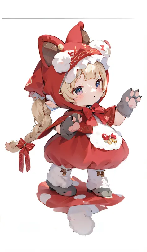 sheep&#39;bugle ,lolita cute character, ,,Raphael, sheep&#39;bugle小萝莉女孩, two-dimensional，two-dimensional的，，celluloid，HD，8k，，，right structure ，Q version is very cute，littleredridinghood，Claw，cloak，Fairy tale characters