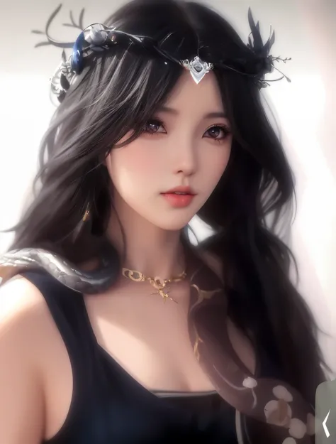 a close up of a woman with a necklace and a snake, artwork in the style of guweiz, ig model | artgerm, artgerm. anime illustration, 8k artgerm bokeh, beautiful south korean woman, artgerm. high detail, style artgerm, artgerm portrait, style of artgerm