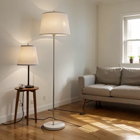 floor lamp  placement of the lampshade