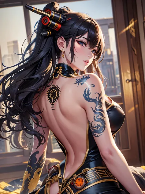 ((highest quality)),(ultra high resolution),(Super detailed),(detailed description),((best CG)),(best work of art),super precision art,great drawing art,(Chinese-style fantasy art with precise details:1.5), (1 woman:1.5),(beautiful and well-shaped face:1.5...