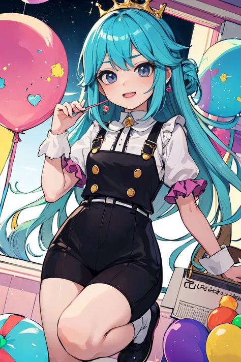 Bonitinho (Chibi) princess in rainbow candy store, Highly detailed high contrast HD masterpiece of the best quality in high resolution