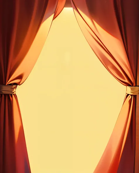 there is a drawing of a curtain with a sun in the background, behind red curtains, window open, random background scene, glowing from inside, glowing drapes, background artwork, background art, curtain, stage background, background made of big curtains, re...