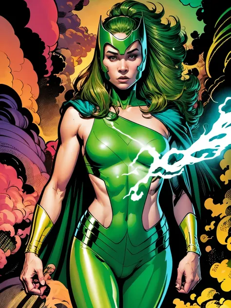 cinematic. (((a comic style, cartoon art))). ((1girl, solo, lonly)). polaris posing for photo (in epic heroic pose) , ((wearing ...