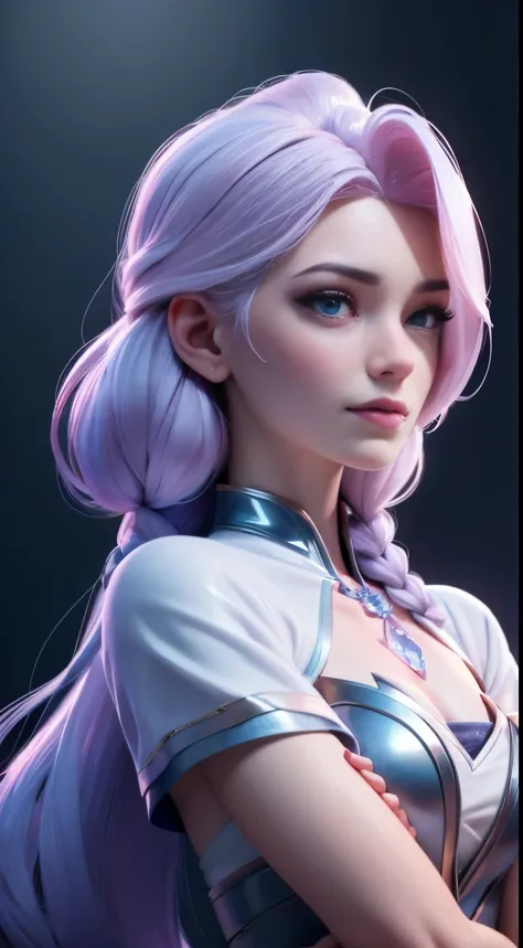 (elsa frozen-rose quartz su mezclando modelos .) (ultra fusión) highly detailed cg unity 8k wallpaper, style shot, complex, high...