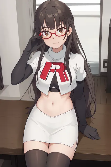 best quality, masterpiece, highres, solo, {hazuki_shizuku_newgame:1.15}, glasses, long_hair, red-framed_eyewear, grey_hair, bang...