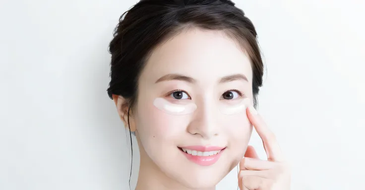 there is a woman with a pair of eye glasses on her face, korean symmetrical face, bags under eyes, beautiful smooth oval shape face, korean face features, smooth oval shape face, eyepatches, korean woman, young adorable korean face, soft oval face, pretty ...