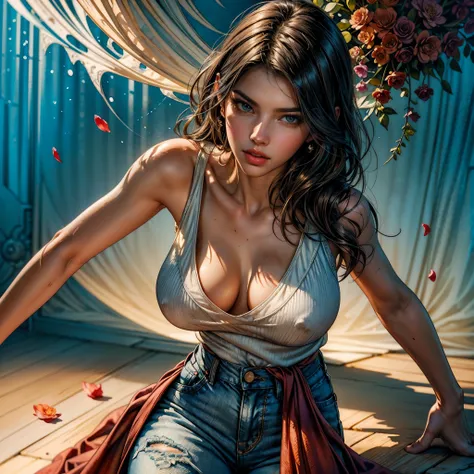 style FANTASTIC::Marc Silvestri ::5.0 COMIX illustration style, Fantastic Paintings--quality ,illustration style, DETAILED ,TATOON STYLE , Adriana Lima ,beautiful woman with long straight haiR ULTRA DETAILED, (beautiful and clear background:1.2), (extremel...