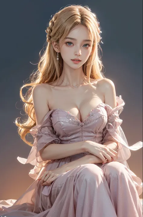 dress,  (full body), (Surrealism), (illustration), (Resolution enhancement), (8k), (Very detailed), (Best illustration), (beautiful and delicate eyes), (best quality), (super detailed), (masterpiece ), ( wallpaper), (Detailed face),one blonde, curls,(High ...