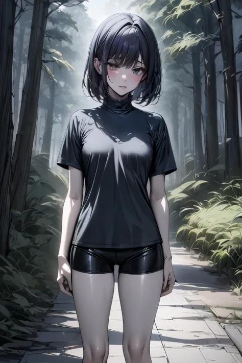 anime - style image of a woman in a short black top and shorts, artwork in the style of guweiz, smooth anime cg art, realistic anime 3 d style, digital anime illustration, anime lush john 8k woods, guweiz, photorealistic anime girl render, guweiz on artsta...