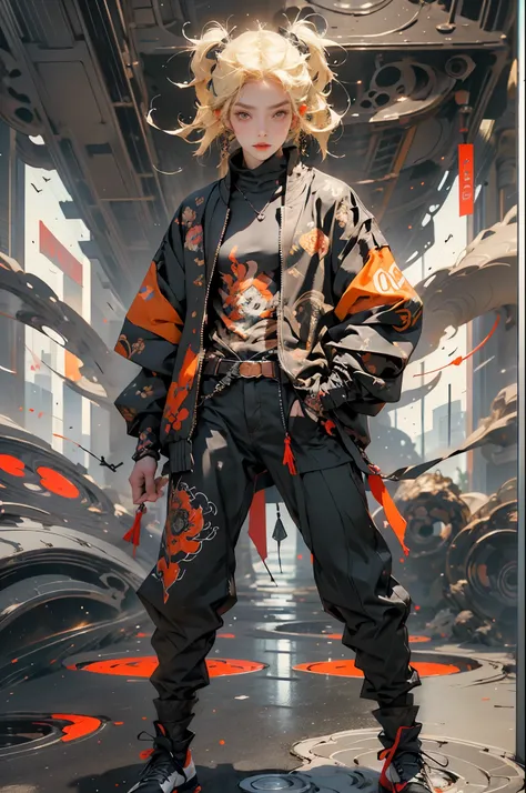 (absurdres, highres, ultra detailed), (1girl:1.3), twintails, blonde hair, BREAK , digital sculpture, 3D modeling, computer-generated forms, virtual art, cutting-edge technology, innovative design, futuristic creations BREAK , psychedelic art, vibrant colo...