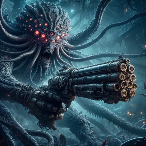 resident evil,dark soul boss, bloodborne,lovecraft evils, monster, fantasy, dark, smokey, many eyes, many tentacles, cloud like,...