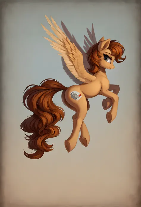 uploaded to e621,, check_9,, check_8_up, check_7_up, female, [feral furry pony], Random pose, Relaxed body, body in the air, female solo, [(pony, short hair, Volumetric hair, wavy hair on both sides, sandy brown hair color, Grey eyes, A long tail)], wild a...