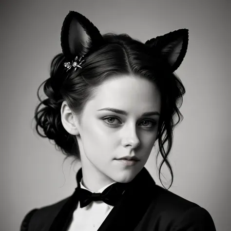 sketch Kristen Stewart Victorian era fake animal ears 