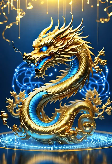 blueprint art style, portrait, Beautiful detailed,Gorgeous wallpaper design,(It's raining like crazy,There are lots and lots of golden letters:1.37),Threaded gold coins pour down like heavy rain,(Many vertical transparent English letters &Quote;AI&Quot...