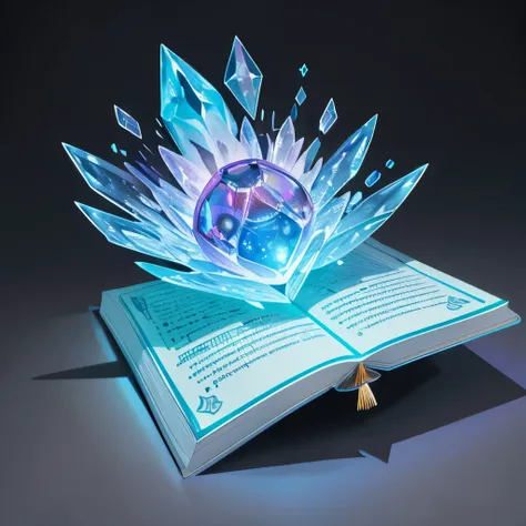 a glowing magic book,spellbook, inlaid topaz, game icon, masterpiece, best quality, super detailed, masterpiece, hd transparent ...