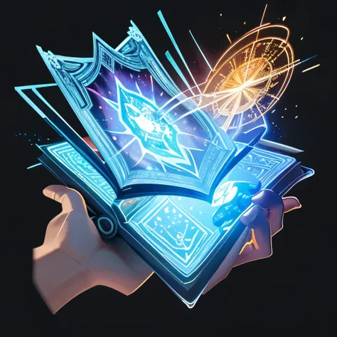 a glowing magic book,spellbook, inlaid topaz, game icon, masterpiece, best quality, super detailed, masterpiece, hd transparent ...