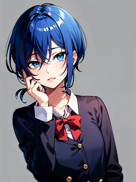 anime girl with blue hair and a bow tie, anime boy, inspired by Okumura Togyu, 2 d anime style, anime best girl, fubuki, gapmoe yandere, young anime man, rin, beautiful anime high school girl, nightcore, anime handsome man, emo anime girl, young anime girl...