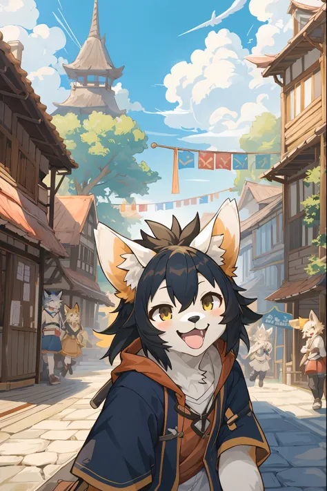 cover_page, super high resolution, detailed background, World Heritage Site, 6+boys, 6+girls, Happy, joyful, absurdres(Photos of solo travelers)(kemono, furry anthro),