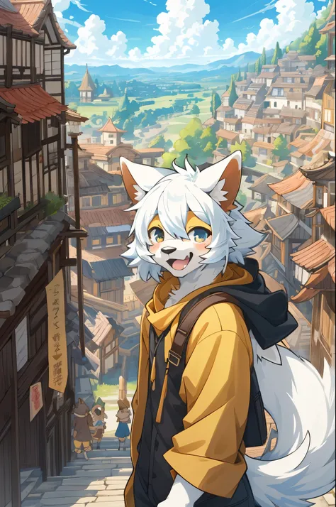 cover_page, super high resolution, detailed background, World Heritage Site, 6+boys, 6+girls, Happy, joyful, absurdres(Photos of solo travelers)(kemono, furry anthro),