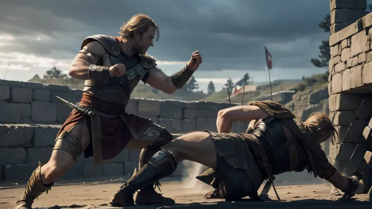 Achilles attacks Bjorn ironside with fury, cutting him with ease