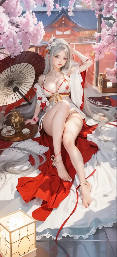 Girl in a red dress with a fan and a red dress, onmyoji, Onmyoji detailed art, trending on cgstation, azur lane style, beautiful and attractive anime woman, on pixiv高評価, アートステーションon pixivトレンド入り, on pixiv, trending on cgstation, japanese goddess, beautiful ...