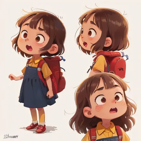 ((character design sheet, same character, front, side, back)), illustration, illustration, landscape, landscape, close-up, perfect quality, has clear focus (master piece: 1.2), different expressions (1.3), panicking, surprised, Various expressions, happy, ...