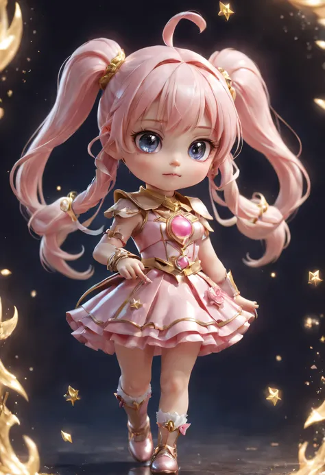 Photorealistic chibi art style,Magical girl,15 years old,Magical girlの衣装:be familiar with,magic effect,light,すごくlight, artistic, artist, Color art, Use of magic,fancy,fantasy,cute,最高にcute,最高masterpiece,masterpiece,3D,8K