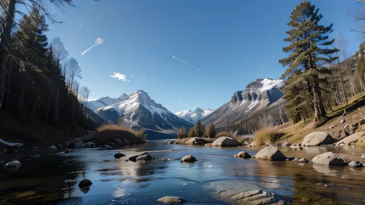 Uma imagem de uma montanha com um riacho cristalino, representando a pureza mencionada no texto.