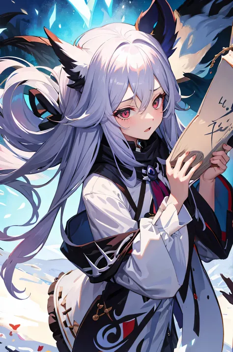 kindred,C-cup,long hair,Mischievous look,fluffy hair,hunt