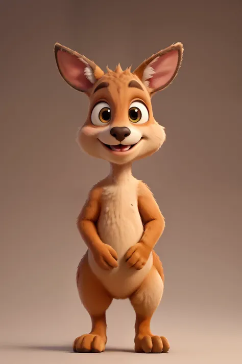 A kangaroo，cute，Disney Pixar cartoon style，Ultra HD resolution，Childlike，Warm colors