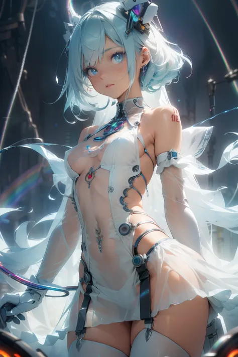 (quality)), ((masterpiece)), Recommended results、Puffy nipples、(see through:1.5)、straighten your back、abdominal muscles、huge bust、angle to floor:1.2、low camera angle、Hair loss on crotch，Hatsune Miku，super detailed)), (highly detailed CGillustration), ((ext...