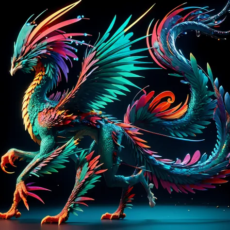 (masterpiece, best quality:1.2), paldragon, solo，a digital 3d fullbody model of a  fantasy creature, exude an aura of mystery an...