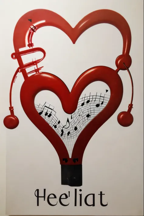 Image of a red heart with musical notes