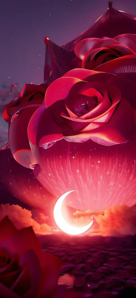 huge rose moon