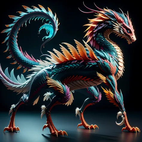 (masterpiece, best quality:1.2), realistic 3d models of fantasy creature paldragon, solo，fullbody shoot, ultra detailed eyes，flu...