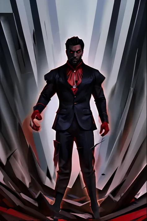 1man, handsome, evil, sinister, red eyes, black hair, wearing suit, masterpiece, 4k, top quality, highly detailed, official art
INFO