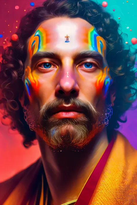 an extremely psychedelic photo portrait of priest, surreal, lsd, face, detailed, intricate, elegant, lithe, highly detailed, digital painting, artstation, concept art, smooth, sharp focus, illustration