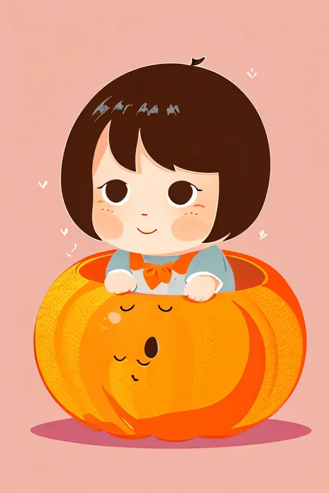 Cute tangerine illustration