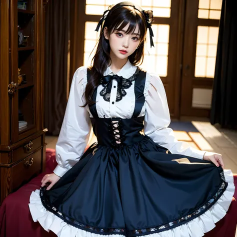 (masterpiece, best quality:1.2), 1girl, solo，lolita skirt