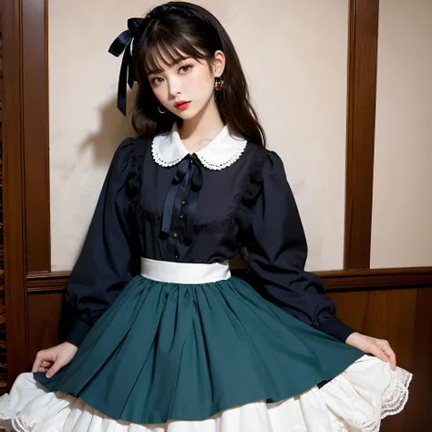 (masterpiece, best quality:1.2), 1girl, solo，lolita skirt