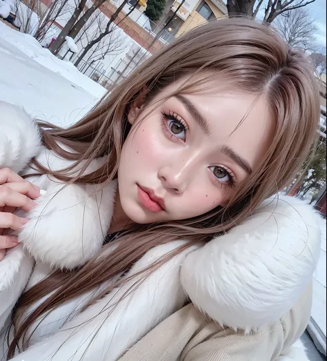 hay una mujer de pelo largo que lleva un abrigo de piel, ulzzang, sakimichan, Jinyoung Shin, parque roseanne de blackpink, muchacha coreana, sol yunjoo, tzuyu de dos veces, heonhwa choe, pale, snow-white skin, aparcar desde-min, Lalisa Manobal, retrato de ...