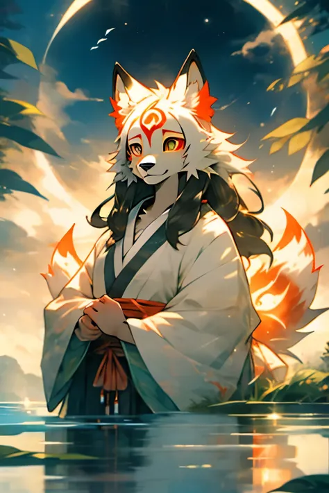 beautifull walpaper with ((amaterasu\(ōkami))), safe for work, anthro