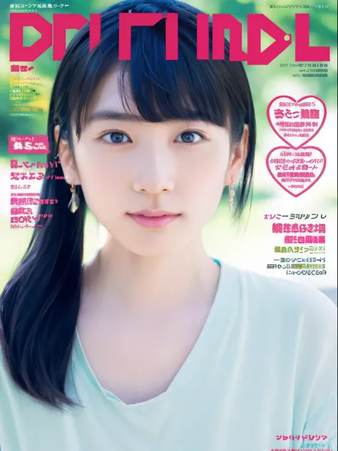 JPNIDOL, 1 girl,Idol magazine cover,   masterpiece, high quality, looking at the viewer,15 years old、