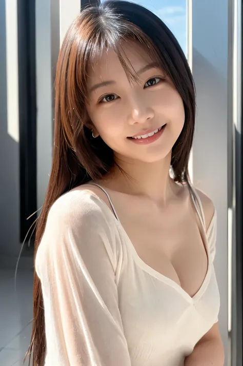 ulzzang-6500-v1.1,  (RAW photo:1.2), (Photoreal), beautiful detailed girl, (See-through:1.3), (genuine: 1.4), very detailed目と顔, beautiful and fine eyes, elegant long dress、(very affectionate smile:1.2)、huge file size, High resolution, very detailed, highes...