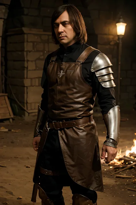 PSICOPATA Anton Chigurh COM ARMADURA MEDIEVAL DE CAVALEIRO SEM CAPACETE