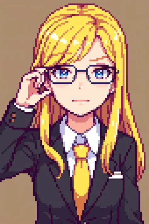 woman ,blonde hair,Tie your hair,wear glasses,Work clothes