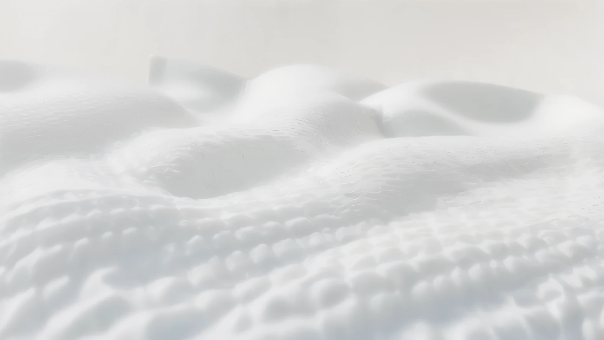 There was a white bed，It is covered with white sheets, Soft scale texture, smooth surface render, Soft 3D rendering, Soft surface texture, Rippled white landscape, hyperdetailed crisp render, Smooth rendering, smooth surface, abstract white fluid, High qua...