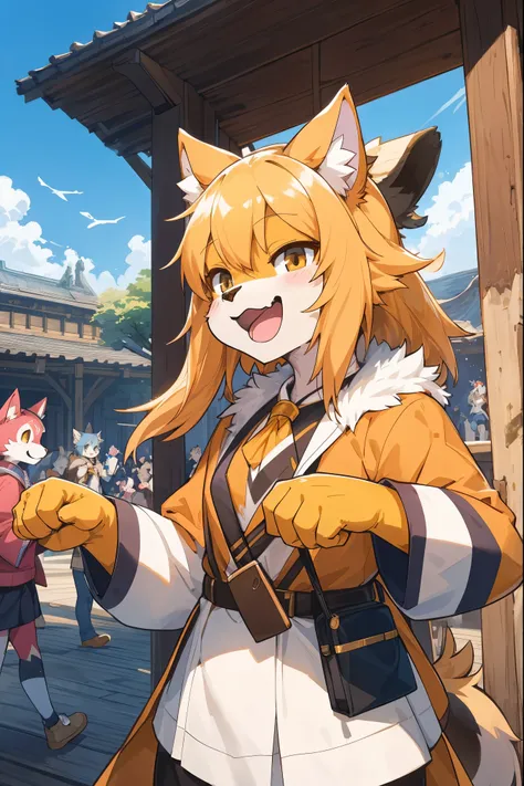 cover_page, super high resolution, detailed background, World Heritage Site, 6+boys, 6+girls, Happy, joyful, absurdres(Photos of solo travelers)(kemono, furry anthro),