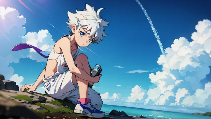 Killua jogando no celular 