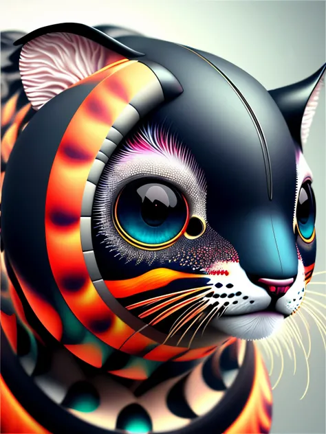 create inexistant animal with unreal skin pattern, , cgi art, , hyperrealistic , pinterest, photorealistic artstyle, in rich color, an ai generated image, very detailed portrait, singing for you, breathtaking render, phsycodelic elements